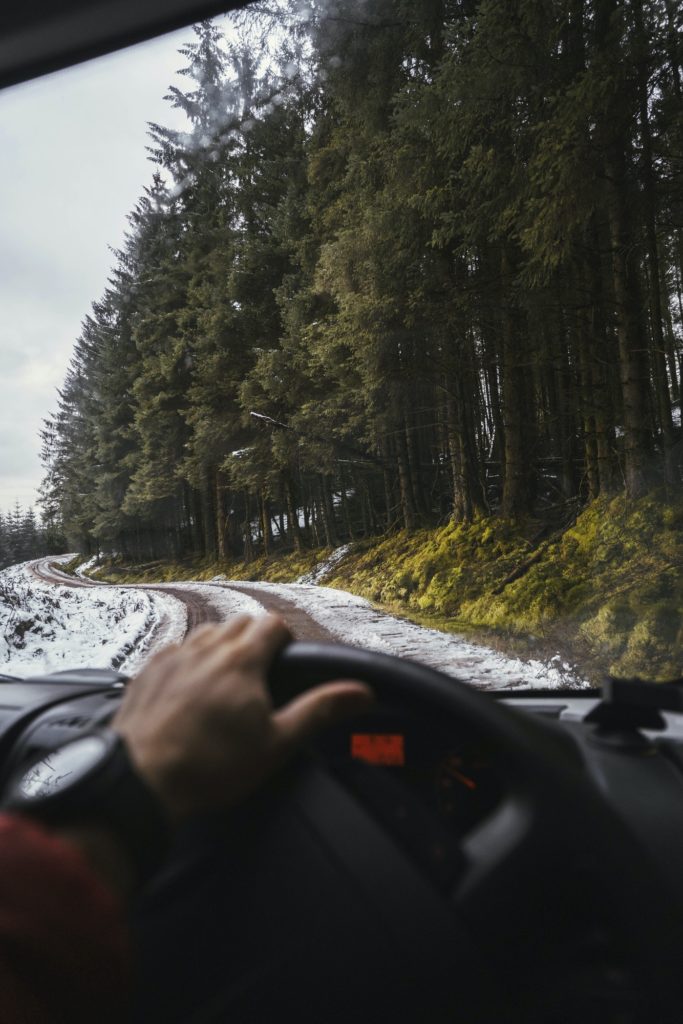 Driving in The Trossachs during wintertime